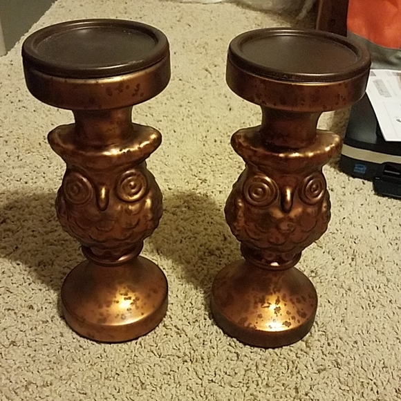 Ashland Other - New Set of 2 Metal Owl Candke Holders Pillars Ashland Other - New Set of 2 Metal Owl Candke Holders Pillars